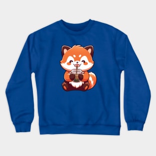 Red panda - Boba tea design Crewneck Sweatshirt